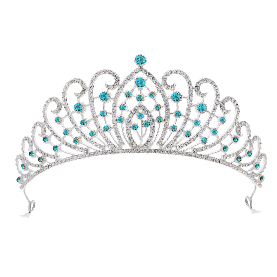 Dame Elegant Strass-tiara med florale detaljer Skanto