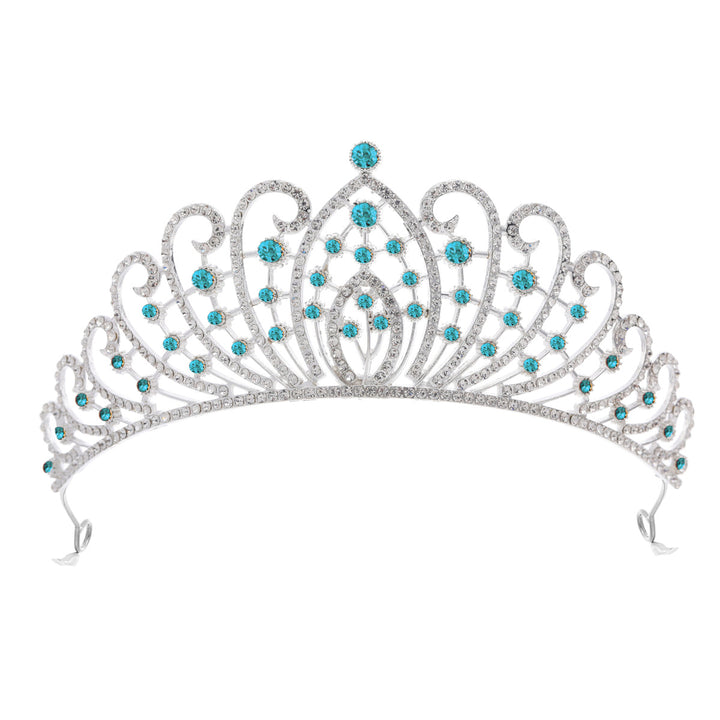 Dame Elegant Strass-tiara med florale detaljer Skanto