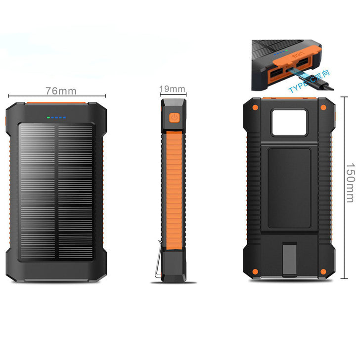 Robust Solarbatteri med Integrert LED-Lys Skanto