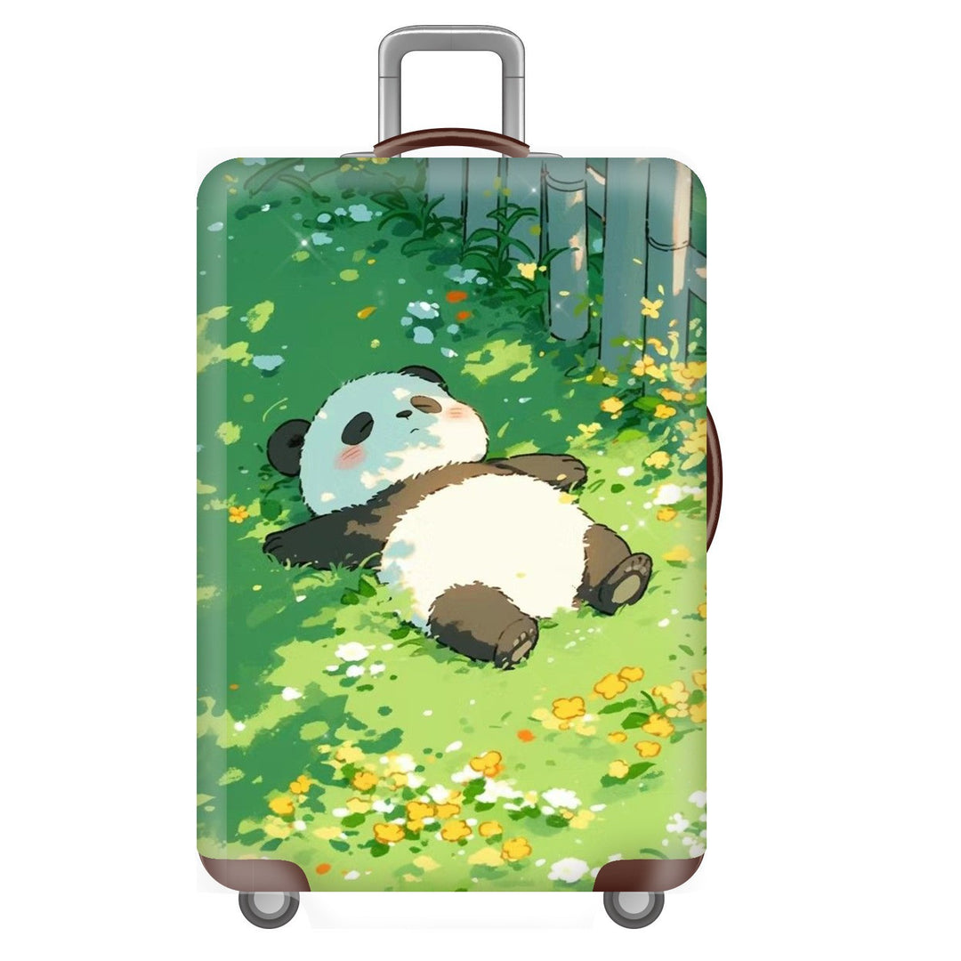 Unisex nan elastisk koffertrekk for hardplast trolley med søtt panda-motiv, elastisk beskyttelsestrekk med håndtak- og hjulåpninger Skanto