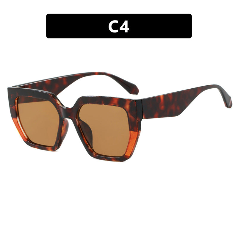 Women's geometric glasses in fashionable tortoise pattern Skanto