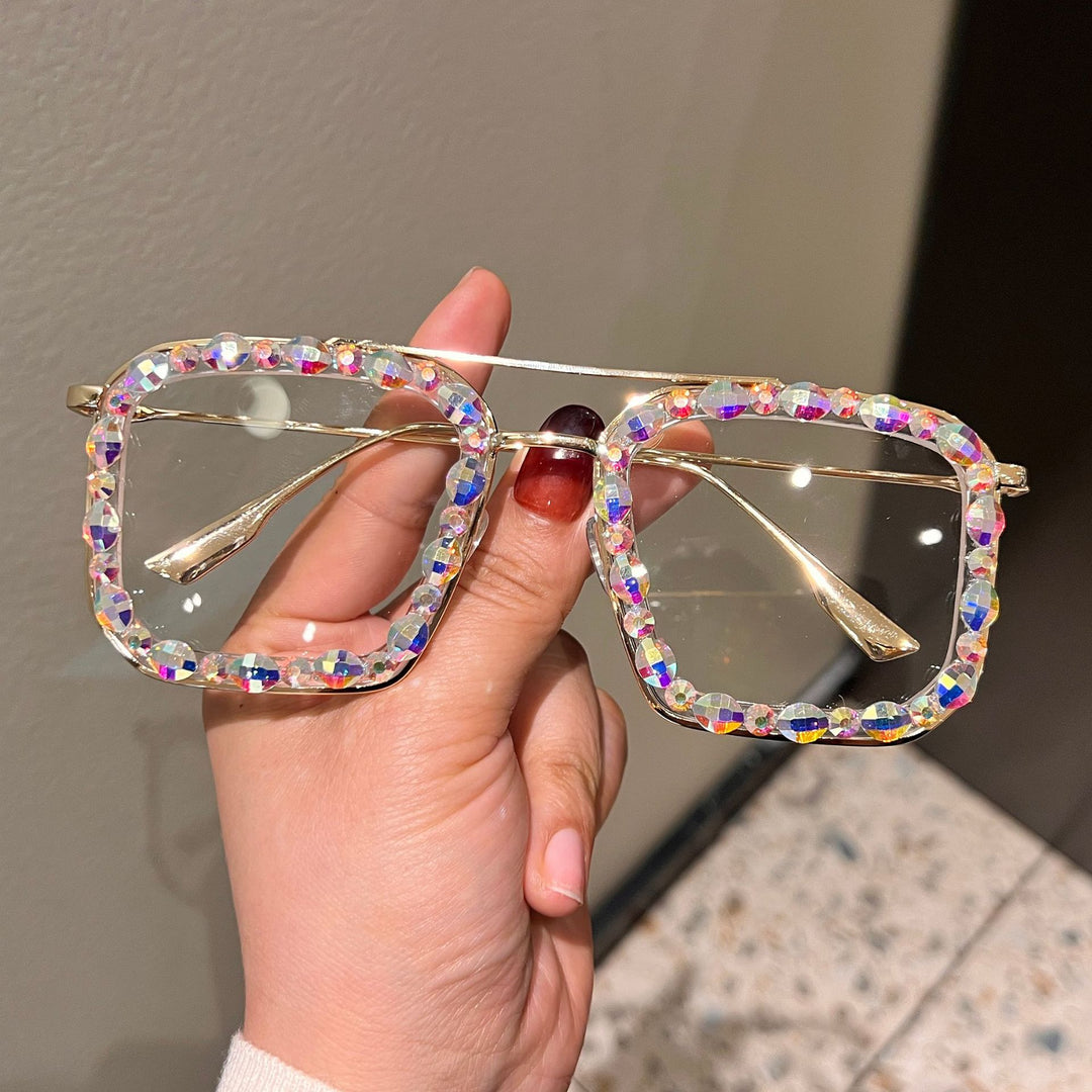 Dame Eksklusiv Solbrille med Krystallbesettelse Skanto
