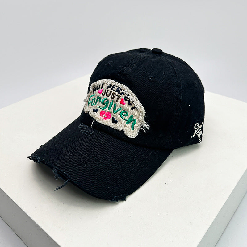 Kvinne Distressed Cotton Inspirerende Baseball Cap Skanto