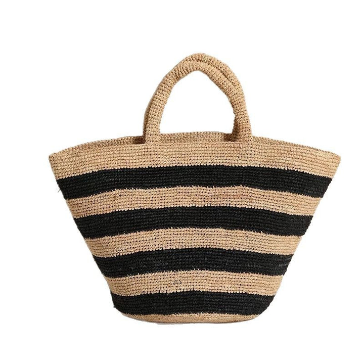 Håndvevd strandveske i moderne stripe mønster Skanto