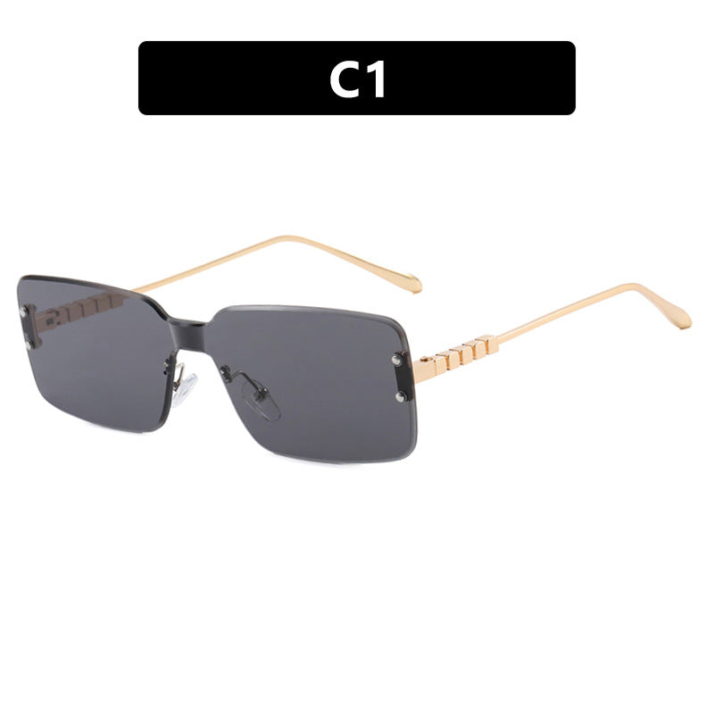 Women's modern rectangular sunglasses with stylish metal frame Skanto