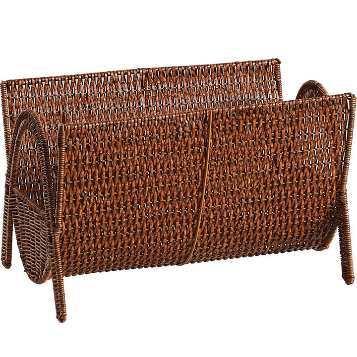 Unisex Rektangulær Magasinkurv laget av håndvevd Rattan Skanto