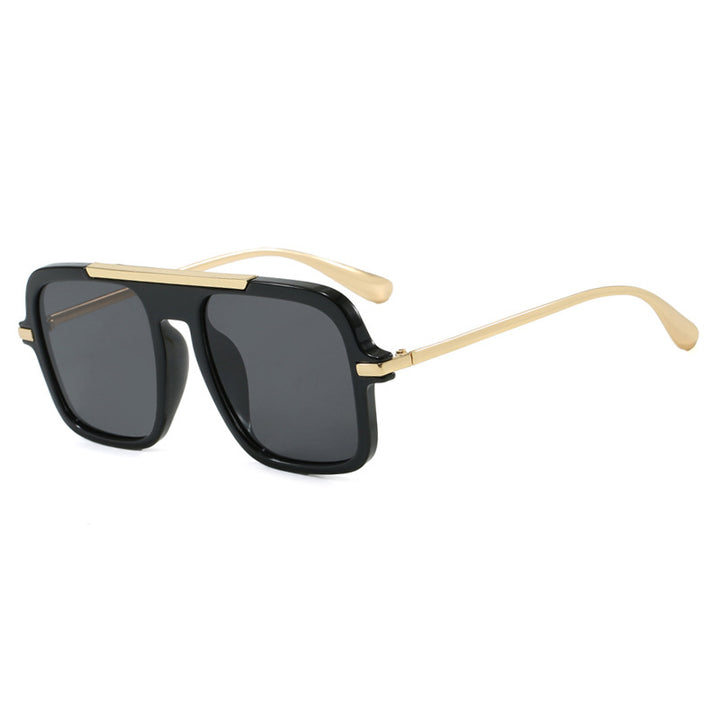 Women's Square Designer Sunglasses with Gold Accents and Protective UV Filter Skanto