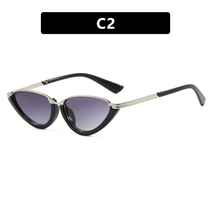 Women's Futuristic Cat-Eye Sunglasses with Gold Details Skanto