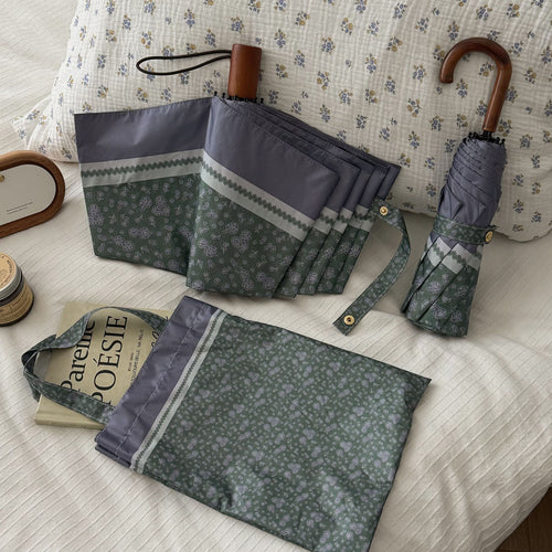 Dame miljøvennlig handleveske med integrert sammenleggbar paraply Skanto