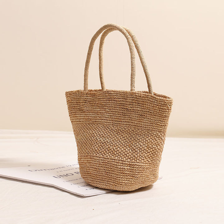 Handmade straw tote bag with sturdy handles Skanto