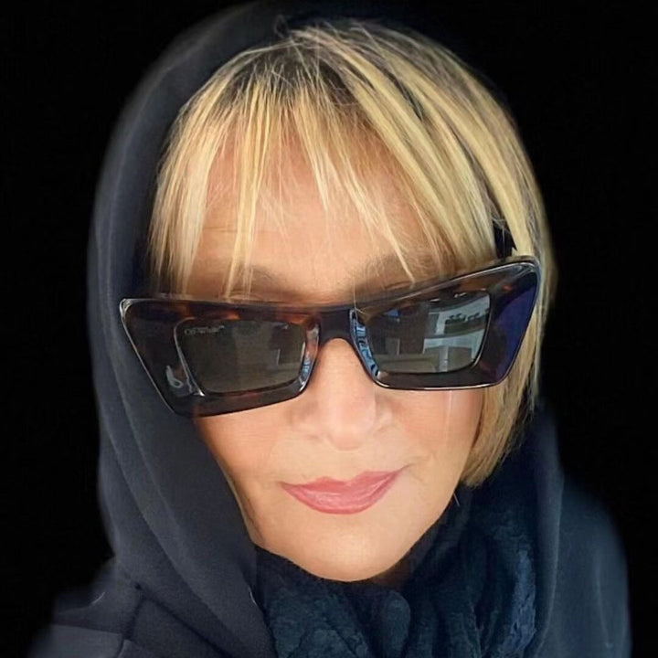Dame trendy solbriller med kantet design Skanto