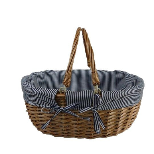 Damer flette kurv med stripet innerv lining Skanto