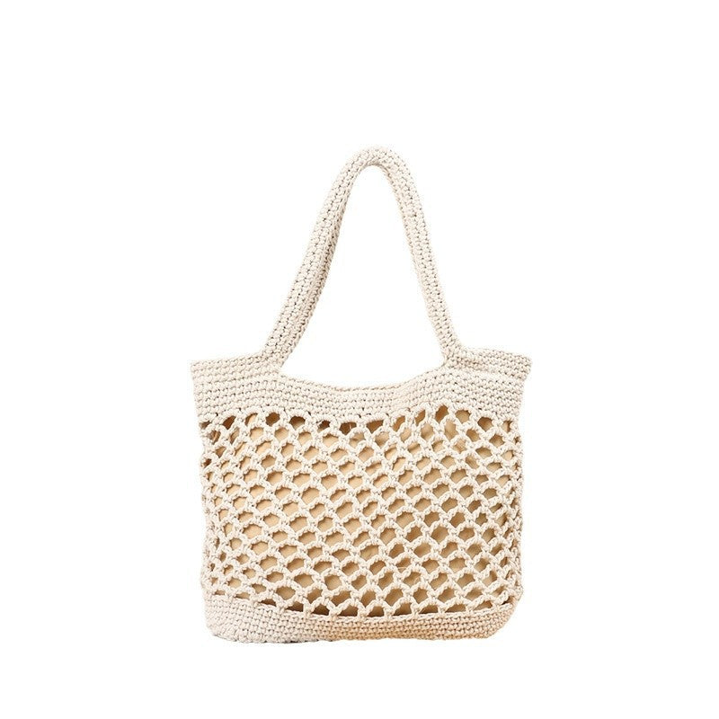 Håndknyttet totebag med moderne nettdesign Skanto