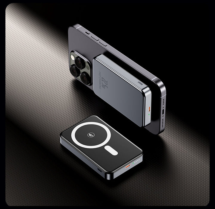 Bærbar induksjons-powerbank med slankt design og LED-display Skanto