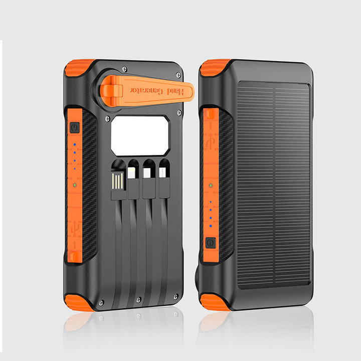 Solcelledet powerbank med flere ladeporter og LED-skjerm Skanto