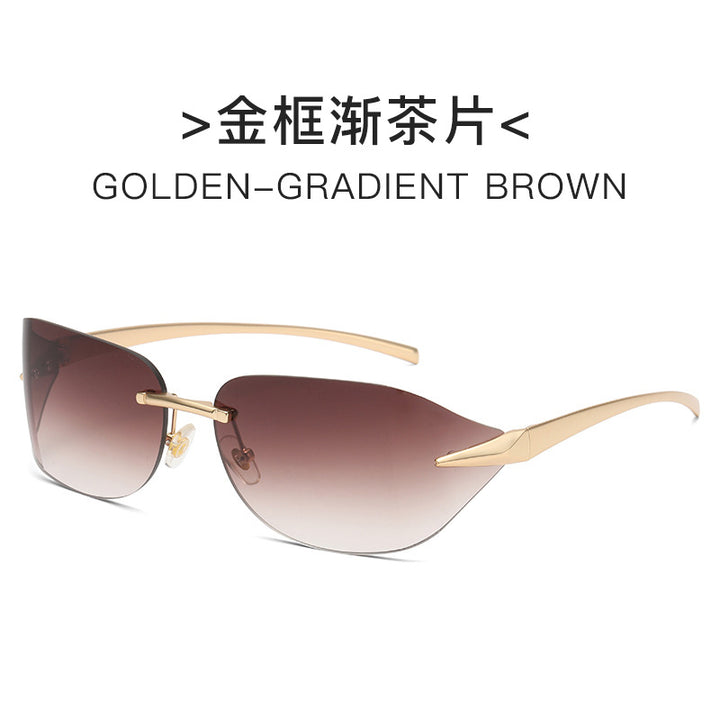 Dame futuristisk solbrille med elegant minimalistisk design Skanto