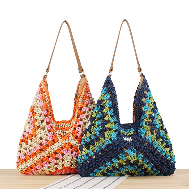 Hand-knotted shoulder bag in modern design Skanto