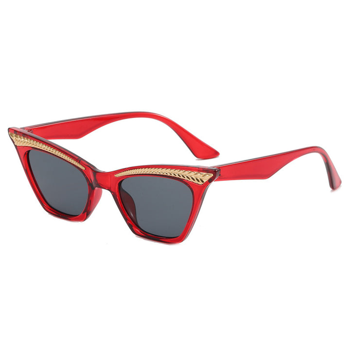Dame Cat-Eye solbrille med luksuriøs detalj Skanto