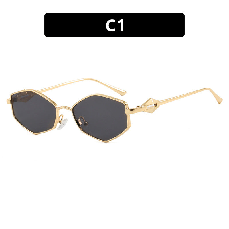 Women's geometric sunglasses with protective UV filter and high-end metal frame Skanto