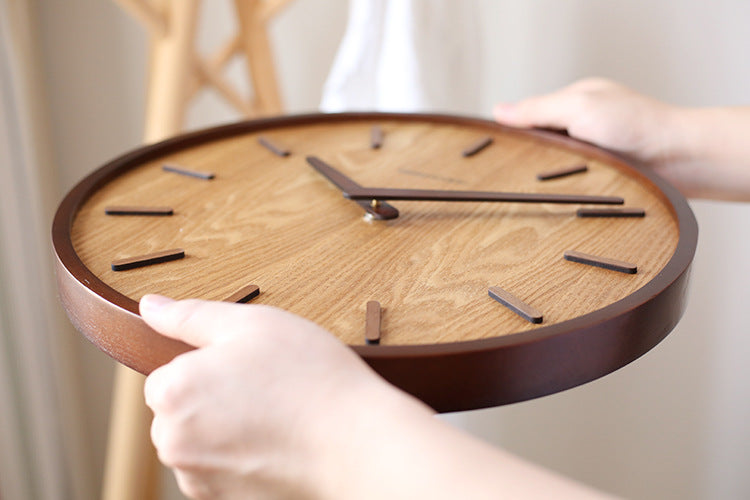 Skanto | Minimalistisk Stille Treveggklokke 12 Tommer