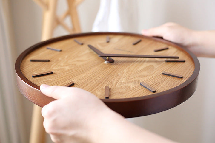 Minimalistisk rolig tre veggklokke 12 tommer