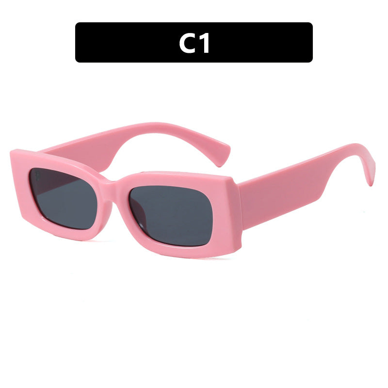 Women's modern square sunglasses with transparent frame and protective UV filter Skanto