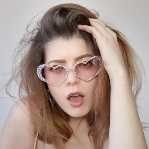 Women's heart-shaped sunglasses with rhinestone-embellished frame Skanto