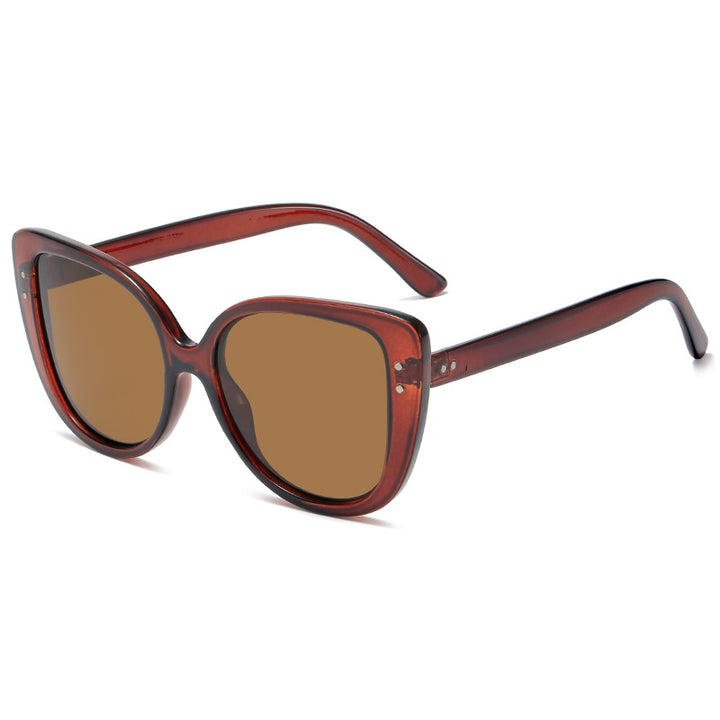 Damer glamorøs oversized solbrille med elegant gjennomsiktig ramme Skanto