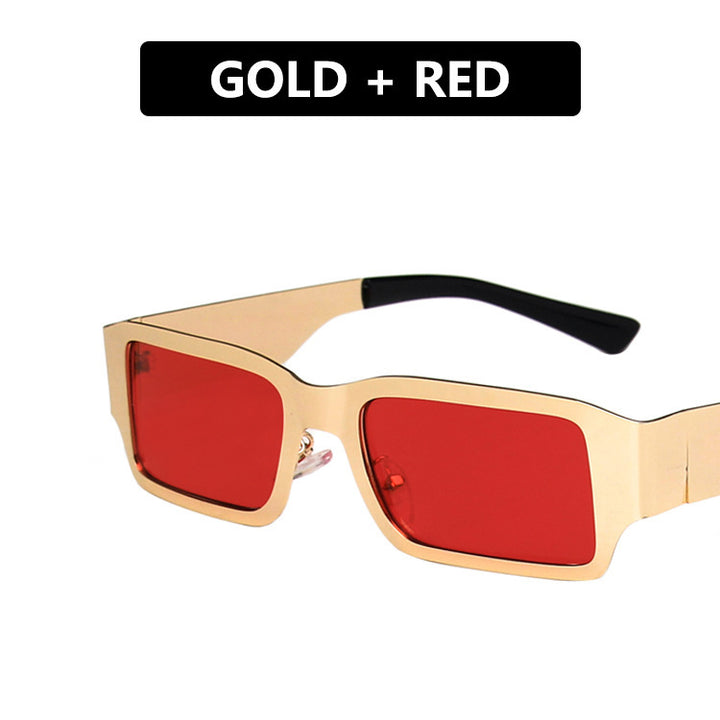 Women's geometric sunglasses with protective UV filter and robust metal frame Skanto