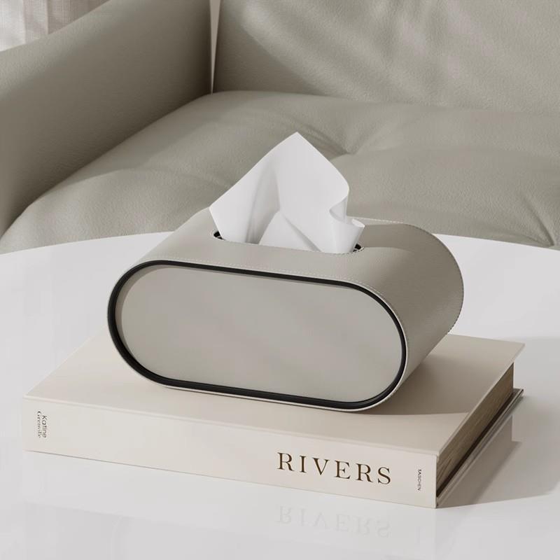 TissuLuxe Oval – Læder Tissue Boks Deksel for Stue, Bil & Kontor | Skanto
