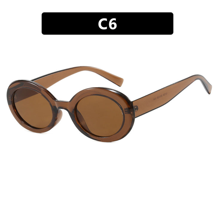 Women's round sunglasses with elegant plastic frame and UV protection Skanto