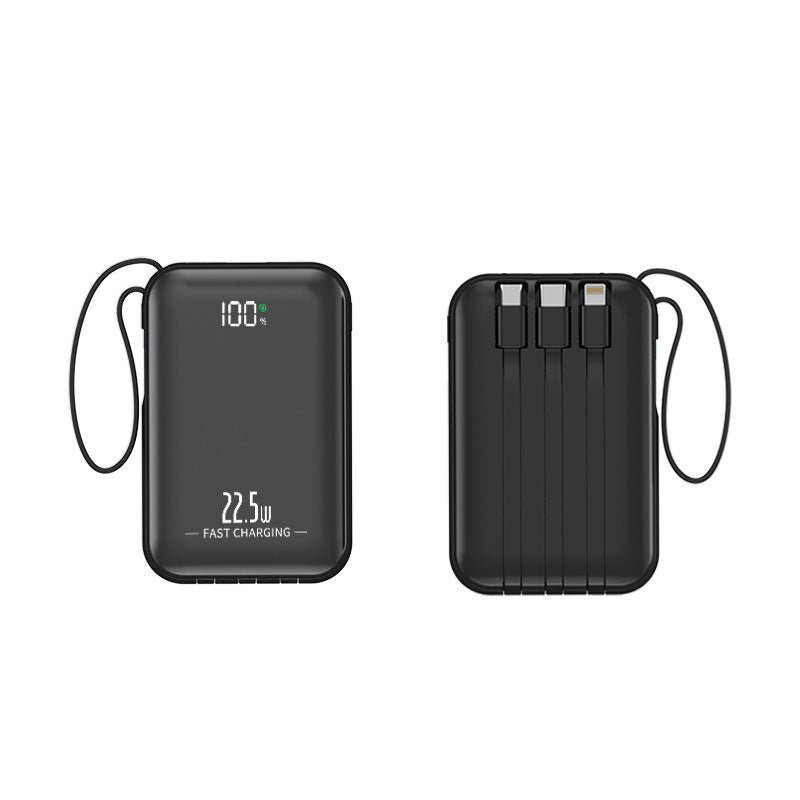 Bærbar powerbank med hurtiglading og integrert kabelsystem Skanto