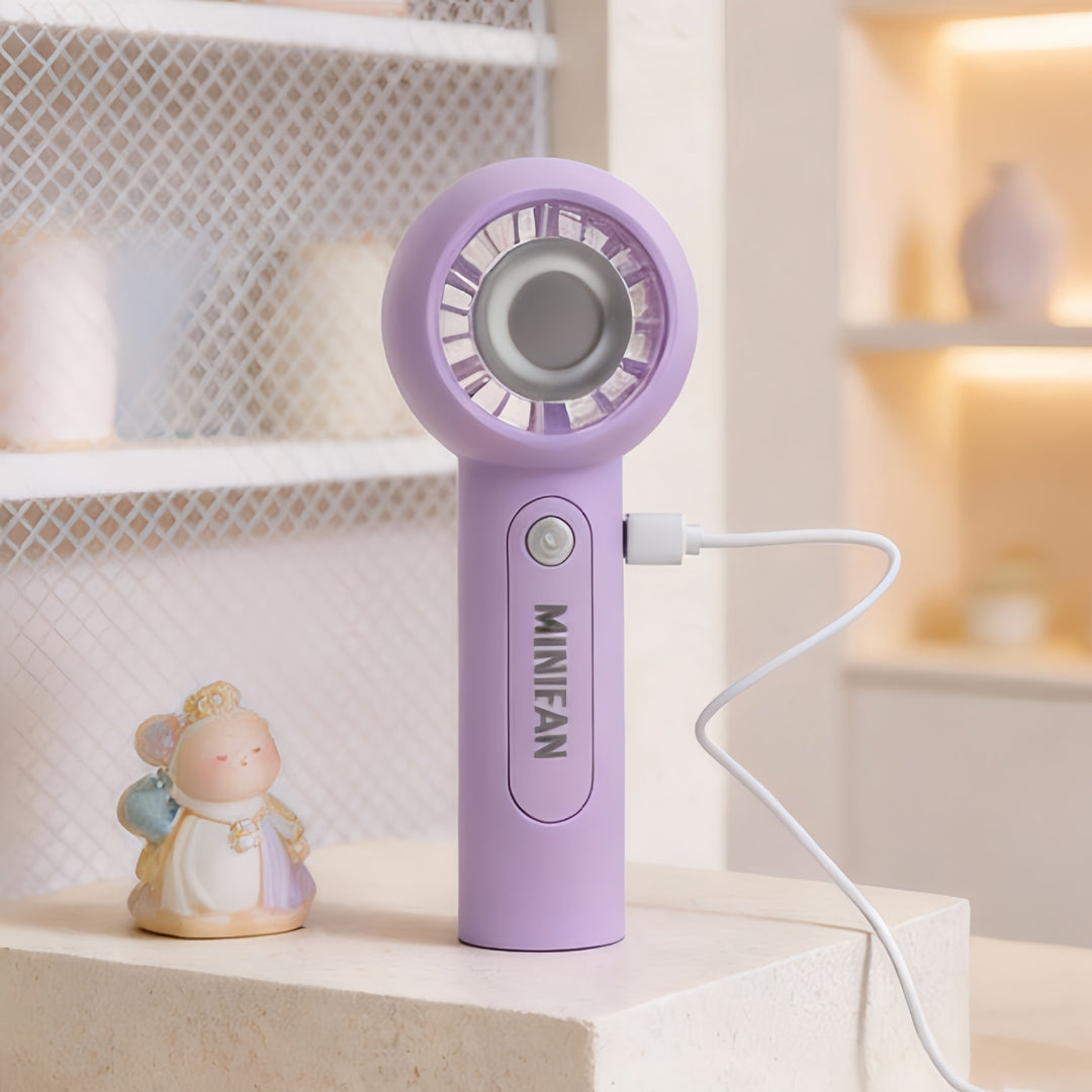 Dame Bærbar Håndvifte med innebygd LED-lys og ergonomisk design Skanto