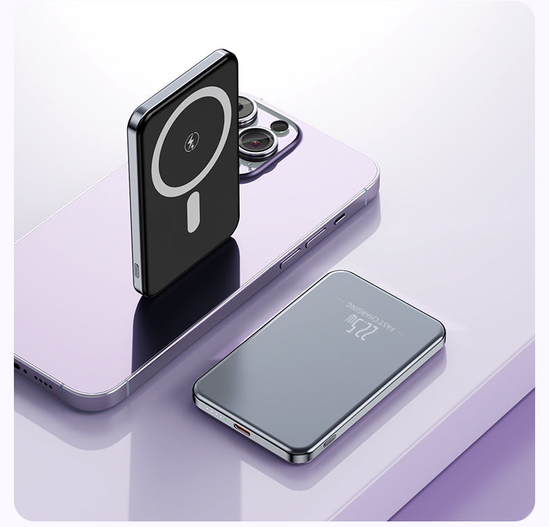 Bærbar induksjons-powerbank med slankt design og LED-display Skanto