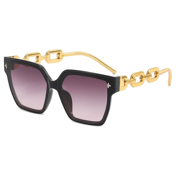 Dame moteriktig oversized solbrille med kombinert ramme Skanto
