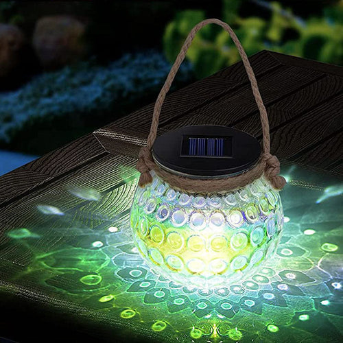 Skanto | Solar Cracked Glass Bottle LED Ute Dekorativ Hengende Lys