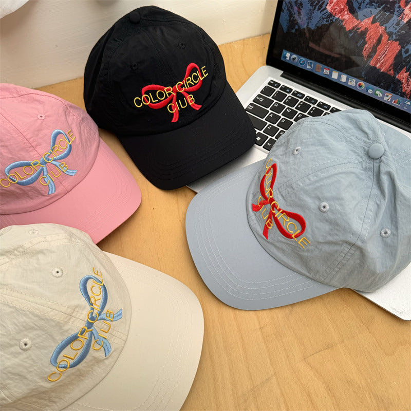 Kvinne Brodert Sløyfe-Detalj Baseball Caps Skanto