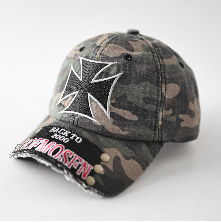 Herre slitt vintage grafisk caps Skanto