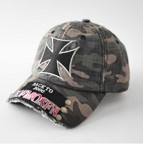 Herre slitt vintage grafisk caps Skanto