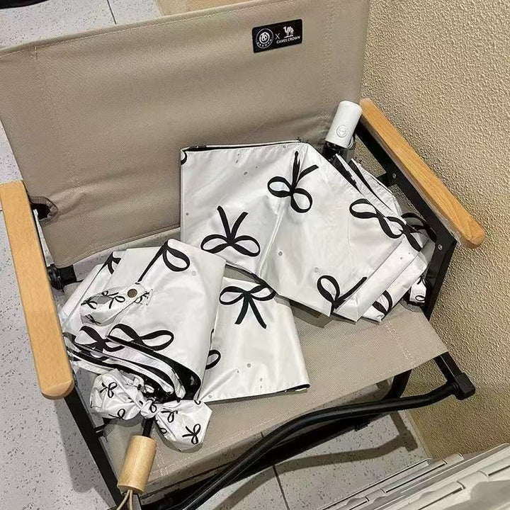 Dame Sammenleggbart Regnparaply med elegant Sløyfemotiv Skanto