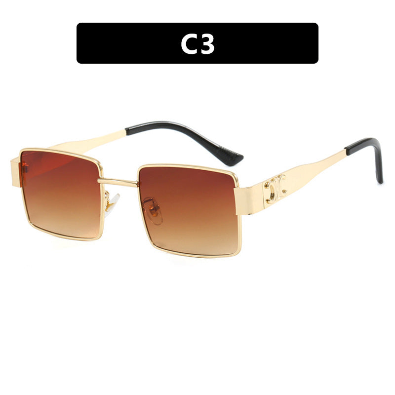 Women's fashionable rectangular sunglasses with high-quality metal frame and polarized lenses Skanto