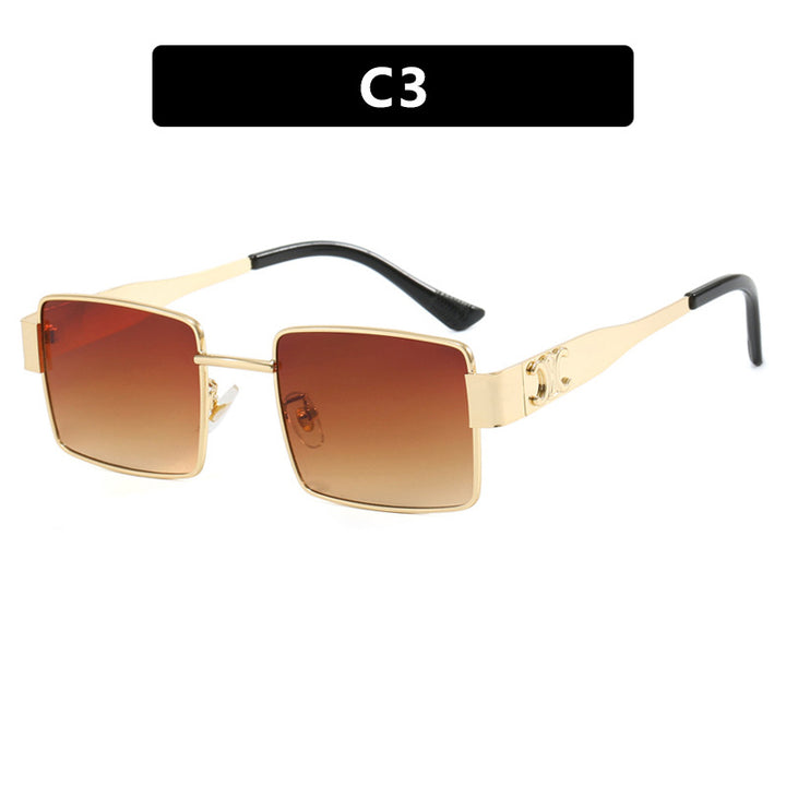 Women's fashionable rectangular sunglasses with high-quality metal frame and polarized lenses Skanto