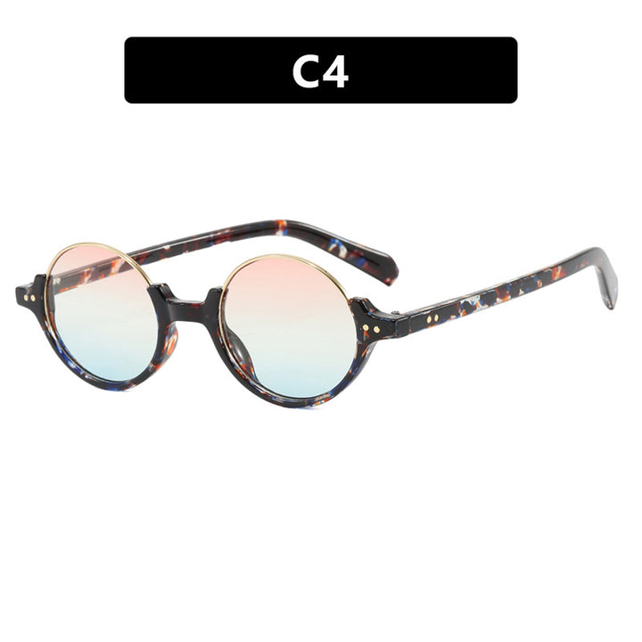 Women's round sunglasses with elegant plastic-coated frame Skanto