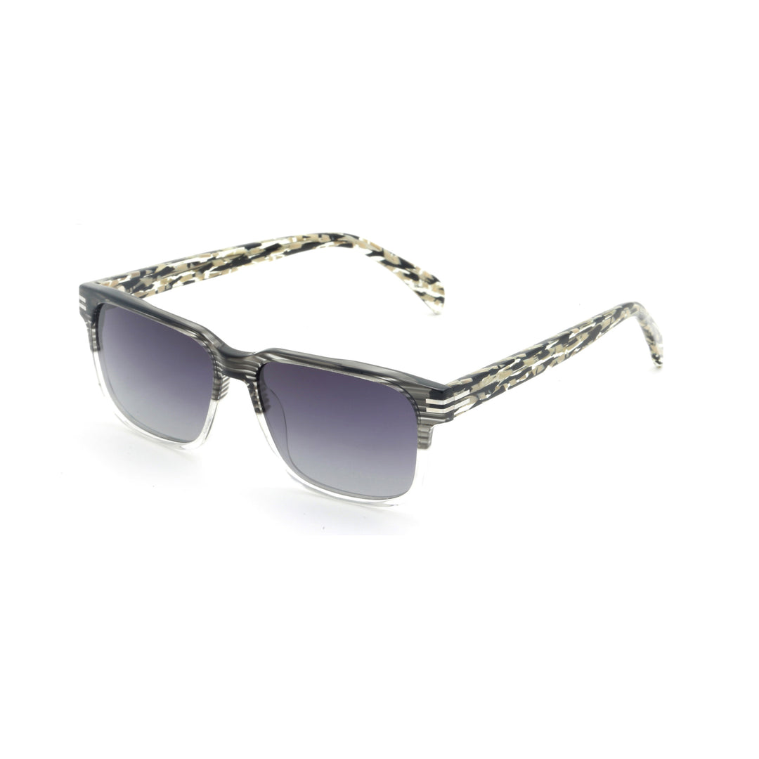 Dame moteriktig solbrille med transparent ramme og grønne glass Skanto