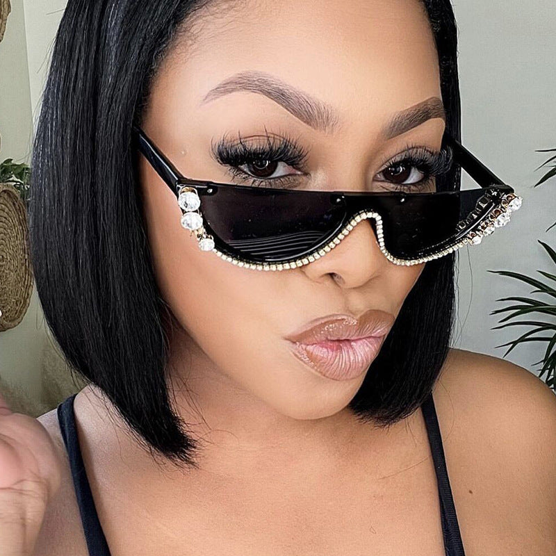 Women's stylish designer sunglasses with sparkling accents Skanto