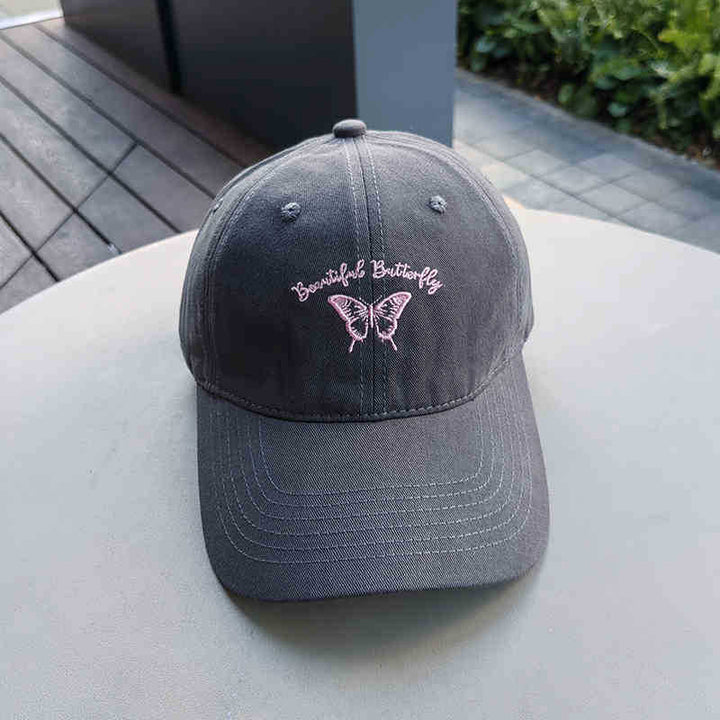 Kvinnens broderte sommerfugl caps Skanto