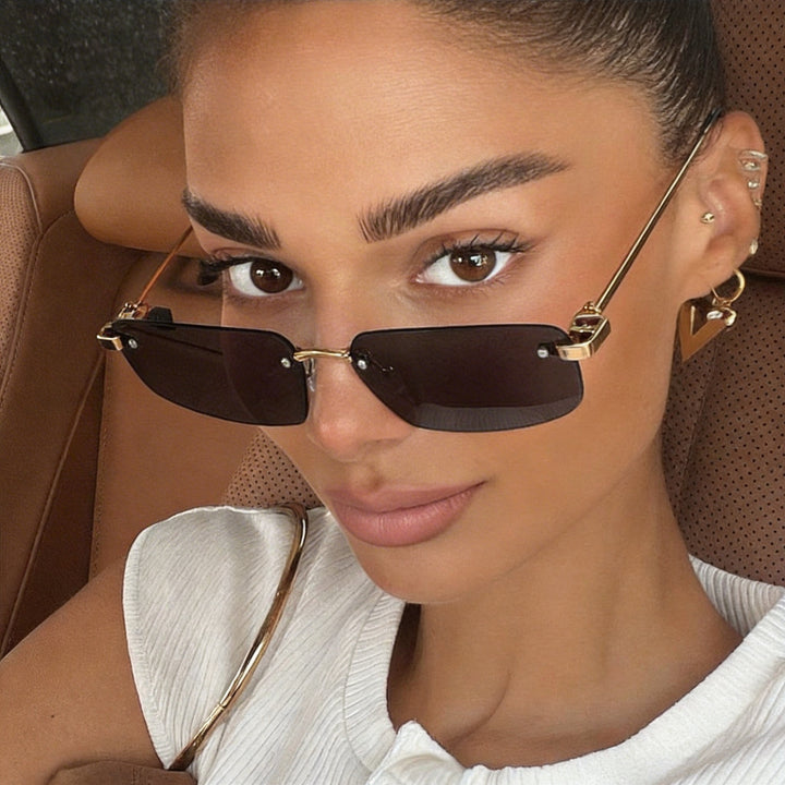 Women's fashionable rectangular sunglasses with minimalist frame Skanto