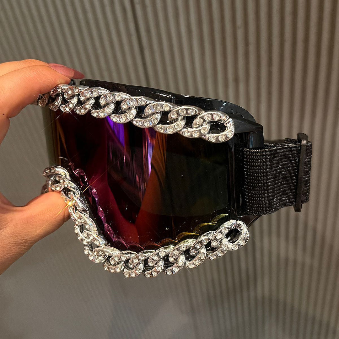 Damer Sportslig elegant skibrille med strassdekorert ramme Skanto