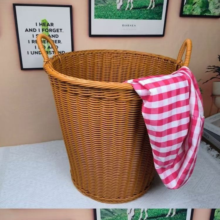 Unisex Robuster Oppbevaringskurv laget av flettet Rattan Skanto