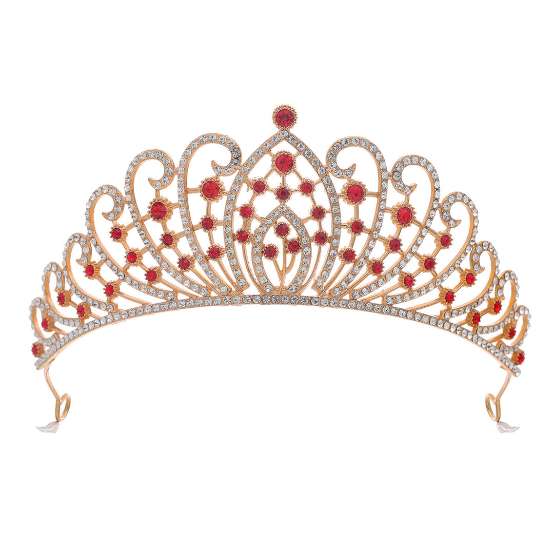 Dame Elegant Strass-tiara med florale detaljer Skanto